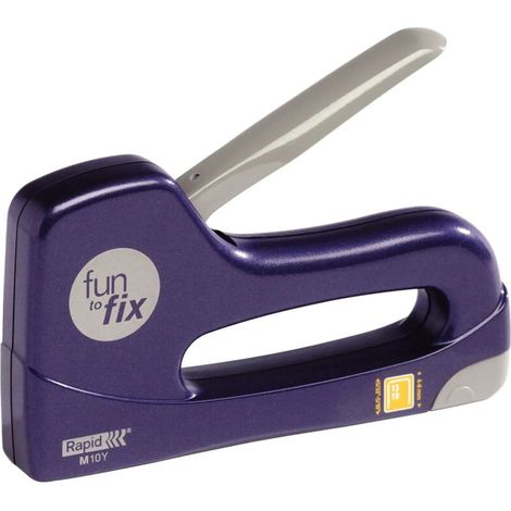 Grapadora manual Fun to Fix – Modelo M10Y, compatible con grapas de tamaño 13 (4–8 mm), ideal para decoración y manualidades.
