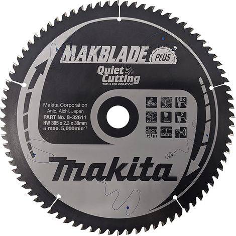 MAKBLADE QUIET CUTTING WOOD BLADE 305mm 80 TEETH B-32611