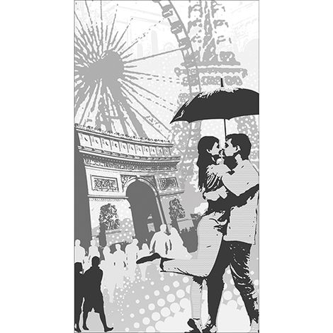Sticker réfrigérateur et lave vaisselle, romance parisienne charme urbain amour éternel déco, 180 cm X 100 cm (1/4)