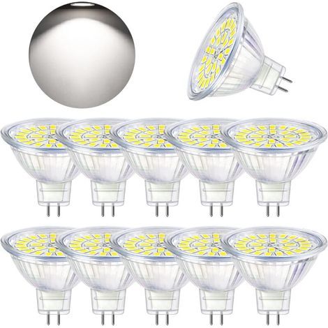Ampoule LED GU5.3 Blanc Froid 6000K, MR16 LED 12V 5W Equivalent à 50W Halogène, Ampoules LED Spot Non Dimmable, Lot de 10 (1/5)