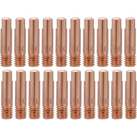 Lot de 20 Buses de Contact en Cuivre 0.8 mm pour Torche de Soudage MIG/MAG - Compatible 15AK