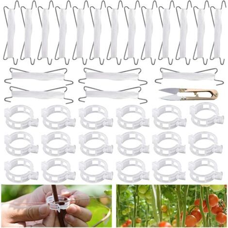Lot de 18 crochets à tomates avec corde, crochets à tomates en métal, crochets à tomates robustes avec clips, pour tomates et concombres suspendus. (1/5)