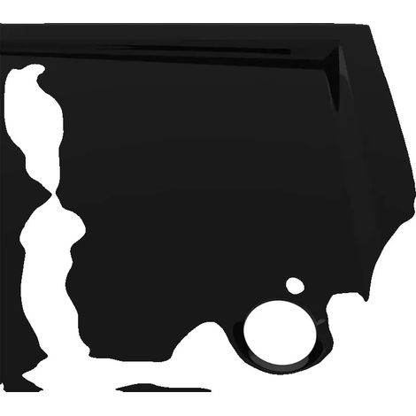 Plato de ducha, material resistente a los impactos, superficie antideslizante, negro. (1/2)
