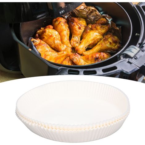 Papier absorbant pour friteuse à air chaud, rond, de qualité alimentaire, pour la cuisson, lot de 100. (1/5)