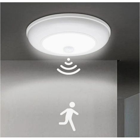 Applique Murale LED - Détecteur De Mouvement PIR - Alimentation Sur Piles AA - Pour Couloir Garage Salle De Bain Porche - 6000 K - 17 Led - 1 Pièce