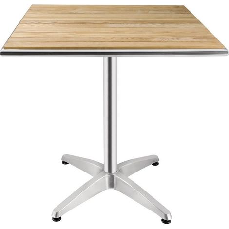 Table carrée Aluminium et frêne 700 mm - Bolero (1/4)