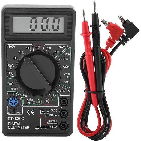 DT830D Mini-Digitalmultimeter mit LCD-Display, Voltmeter, Amperemeter und Ohmmeter – Prüfgerät.