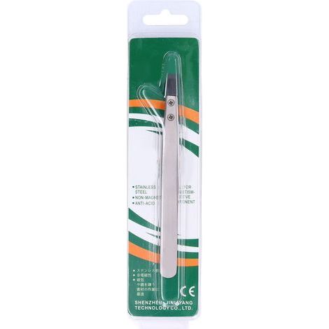 Pinces coudées antistatiques avec embouts plastique interchangeables pour réparation électronique (1/5)