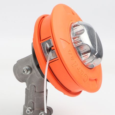 Tête de coupe universelle pour débroussailleuse, bobine de désherbage avec fil de nylon double sortie, tête de coupe rotative en plastique renforcé et bouton métallique, compatible coupe-bordures et o (1/5)