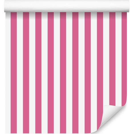 Papier peint à rayures rose poudré, fond rose poudré pour salon et chambre 50x1000 cm (1/5)