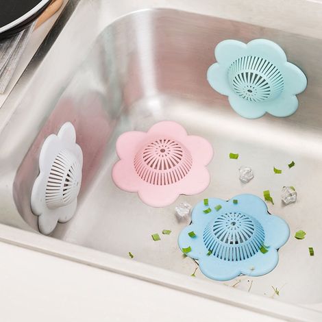 Filtre Pour Drain De Douche - Forme De Fleur - Diamètre 13 Cm - En PVC - Pour Salle De Bain Et Cuisine - 1 Pièce (1/5)