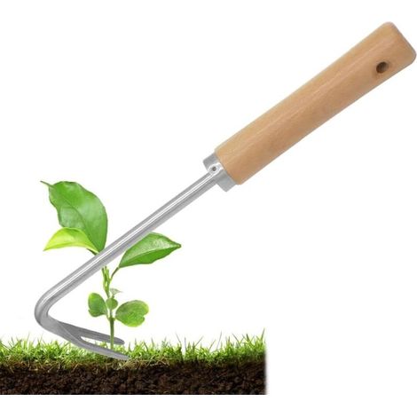 Couteau Desherber de Jardin Outil de Désherbage en Acier Inoxydable Désherbeur Manuelle avec Manche pour Désherbage,Dragage du Sol,Creusement de Légumes, Repiquage,27×8CM