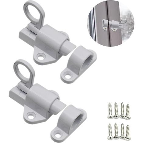 2 Pièces Verrou Automatiqu, Verrou Porte avec Vis, Alliage D'Aluminium Boulon Ressort, pour les Fenêtres, les Portes en Bois, les Portes D'armoire, les Portes de Balcon, les Portes de Jardin (1/5)