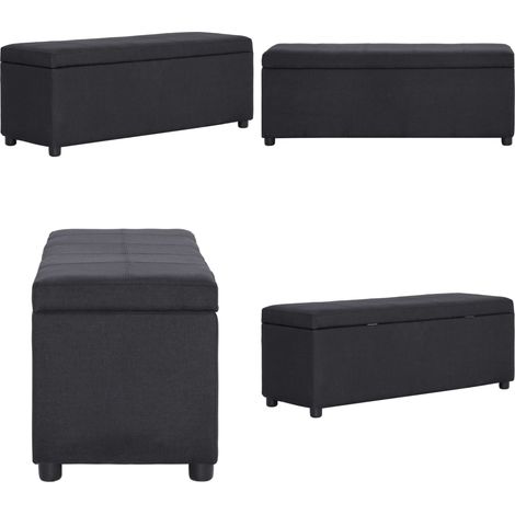 Bank mit Staufach 116 cm Schwarz Polyester - Aufbewahrungsbox - Sitzbank - Garderobe - Möbel - Wohnzimmer - Home & Living (1/5)
