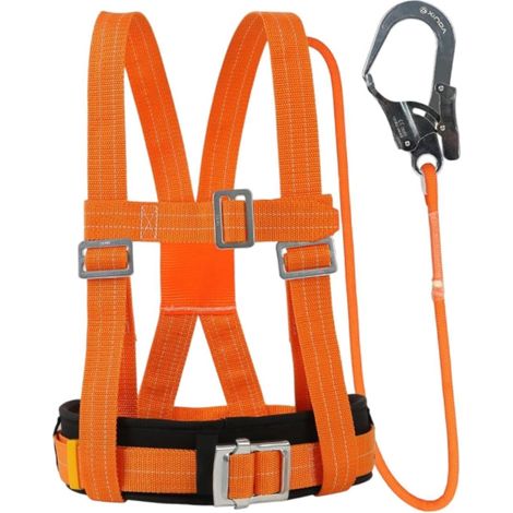 Harnais D Escalade Avec Longe Integree - Support Ventral Epaissi - Pour Alpinisme Et Travaux En Hauteur - Charge Max 100 Kg (1/5)