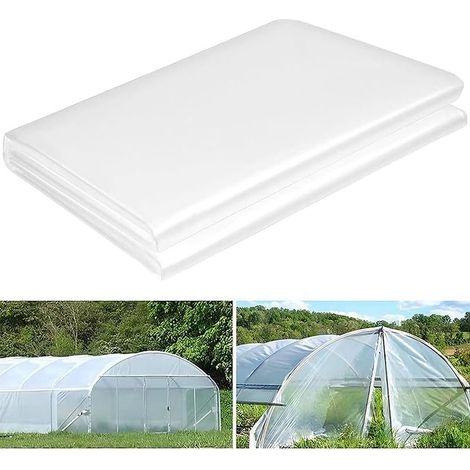 Bache pour Serre, 2 x 10 m Film de Serre Transparent, Bache Plastique pour Serre de Jardin, Extra épaisse Couverture De Polytunnel Membrane Pour Serre de Tomates, Légumes, Plantes (1/5)