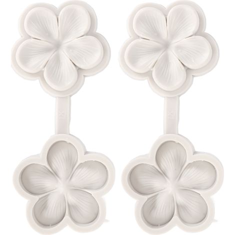 Moule à fleurs en silicone 2 pièces, qualité alimentaire, compatible micro-ondes, multi-usage pour chocolat, gâteau, savon DIY, moule pâtisserie résistant, forme florale. (1/5)