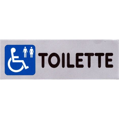 SEGNALE Etichetta Adesiva VINILE cm 15x5 TOILETTE DISABILI Informazione Porta Negozi Uffici BAGNO