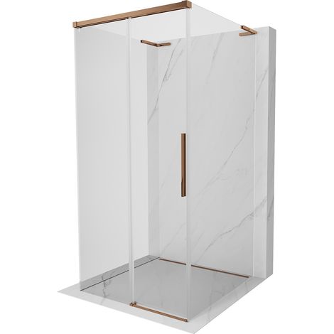 Mexen Rox-3S L Duschkabine 3-seitig Schiebetür 100 x 100 cm, transparent, Roségold - 8C2L-100-100-60-00-3S