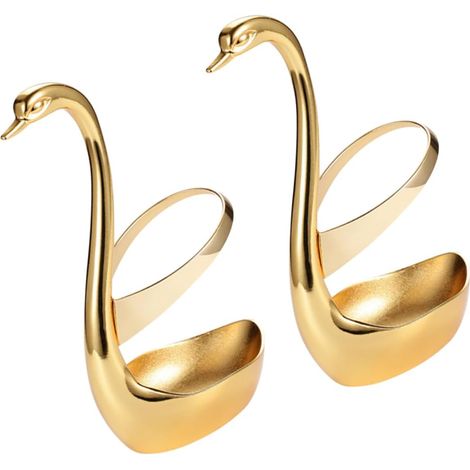 2 pièces rangement couteau fourchette, base cygne acier inoxydable, alliage zinc