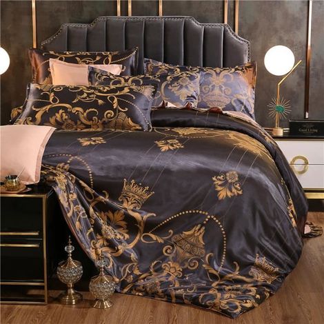 Housse de Couette 220x240 cm, Parure de Lit 2 Personnes avec Fermeture Éclair en Microfibre avec 2 Taie d'oreiller 48 x 74 cm,D (1/4)