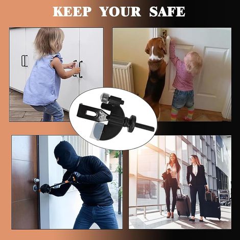 Verrou de porte portable. Verrou de porte d'hôtel pour les voyages. Sécurité et confidentialité renforcées et réglables pour les voyages dans la chambre, à l'hôtel, en maison ou en appartement. (1/4)