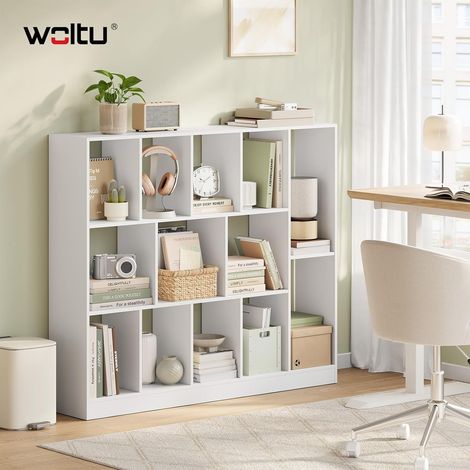 WOLTU Estantería de diseño moderno con 13 cubos, blanca (1/5)