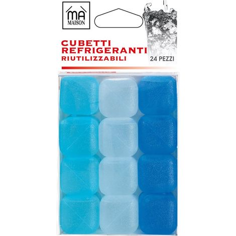 CUBETTI REFRIGERANTI RIUTILIZZABILI IN SET DA 24 PEZZI