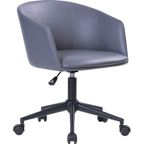 Sedia Poltrona Operativa da Ufficio 57x56x80 cm in PVC Grigio