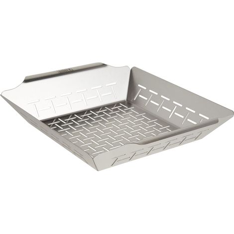 Weber Deluxe scodella - Grande (35x30cm), resistente al calore e lavabile in lavastoviglie in acciaio inossidabile, Ideale per contorni (carne, verdure), adatto a tutti i tipi di grill -Argento(6434) (1/5)