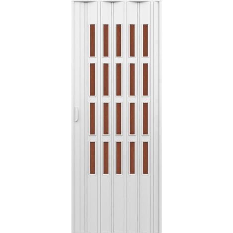 PORTA D'ARREDO PER INTERNO A SOFFIETTO CON VETRO NIAGARA BRONZO cm 100 x 214