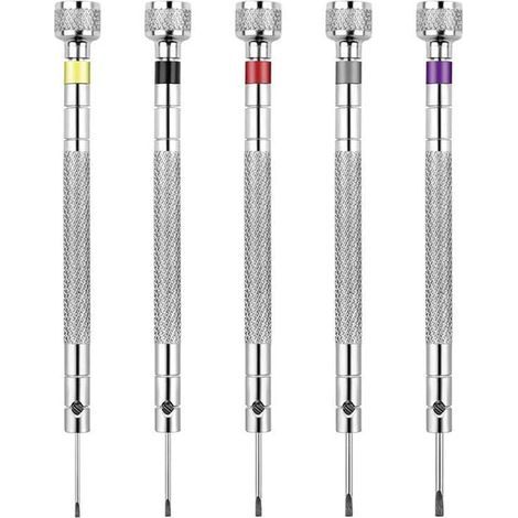 Set mit 5 Präzisionsschraubendrehern für Uhrmacher – zur Reparatur von Uhren, Brillen und Schmuck (1/5)