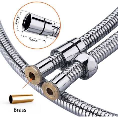 20, Flexible de Douche Universel (G1/2 pouces, 2M), Tuyau de Douche Anti-Torsion et Anti-Pliure, Acier inoxydable/Chrome, Exclusivité Amazon (1/5)