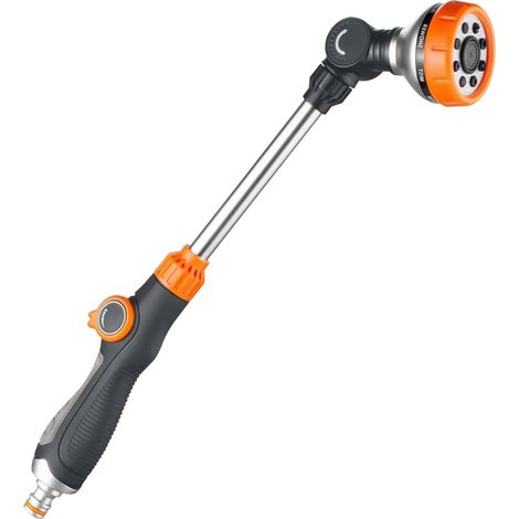 Pistolet arrosage 8 modèles réglables, Pistolet de pulvérisation allongé avec débit d'eau contrôlable, lavage de voiture, nettoyage de cour, arrosage du jardin, 47cm (1/5)