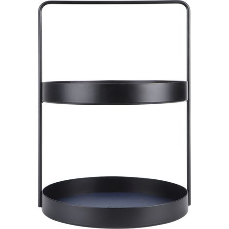Double présentoir à maquillage et bijoux, étagère cupcake décorative pour bureau, support de rangement à double niveau.
