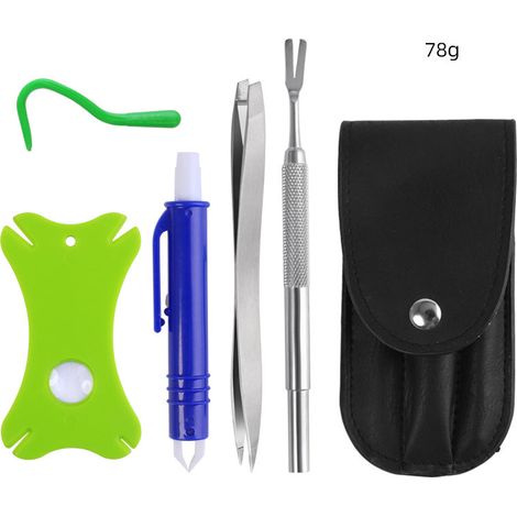 Crochet pour Tiques Set Pince à Tiques pour Chien Chat Humain Pince Tique Plastique Professionnelle Tire Tique Kit Accessoires Anti-tiques Peignes à Puces pour Chiens Lot de 5 (1/4)