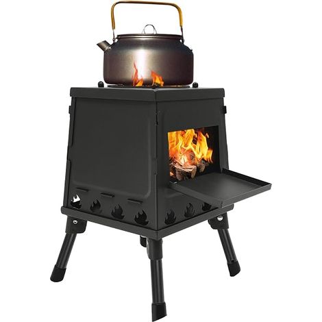Réchaud de camping à bois, poêle de chaleur portable pour le plein air, poêle de tente avec sac de transport pour pique-nique, camping, barbecue, voyage en camping-car (1/5)