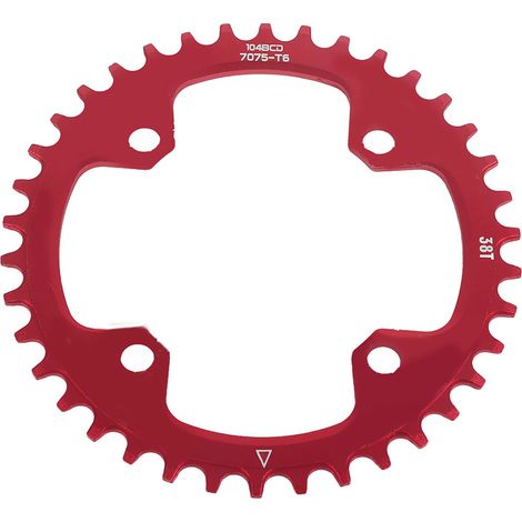 32/34/36/38T BCD 104 Einzelne Stahl-Kurbelkettenblatt-Reparaturteile für Mountainbikes (Rot 38T).
