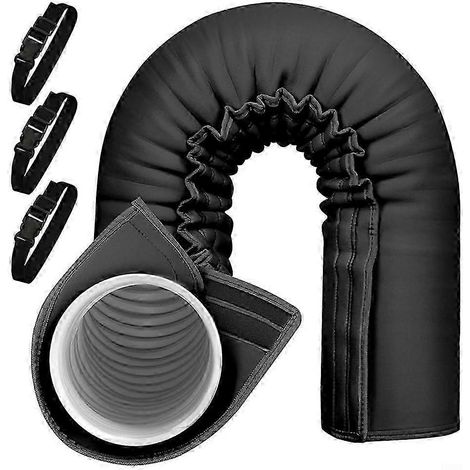 Housse isolante portable pour tuyau de climatiseur, avec sangles réglables, triple couche, économie d'énergie, 150 x 53 cm (1/5)