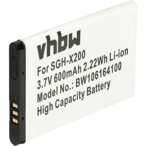 vhbw Akku kompatibel mit Samsung SGH-M110, SGH-F250, SGH-i320, SGH-E900, SGH-F258, SGH-E908 Handy Smartphone Telefon (600 mAh, 3,7 V, Li-Ion) (1/5)