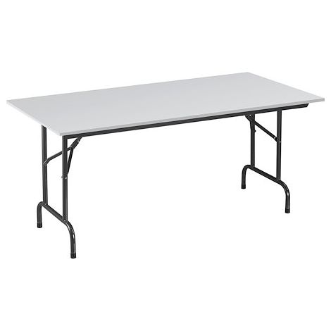 Tables pliantes plateau gris clair L 160 x P 80 cm - Rico - piétement noir
