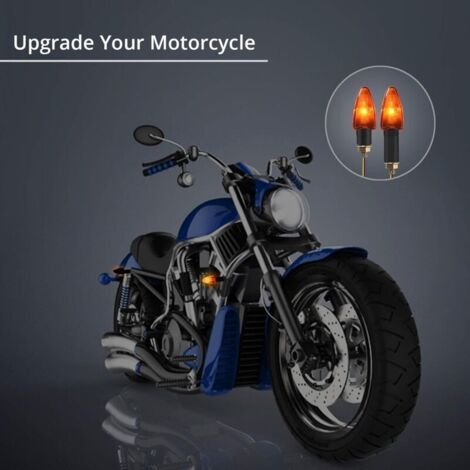 4pcs E-Marqué Clignotants Moto 10W Haute Puissance Ampoule Feu Clignotant Indicateur Lumière Ambre Étanche 12V pour M10 Universel Moto Scooter Cruiser Quad Off-Road (1/3)