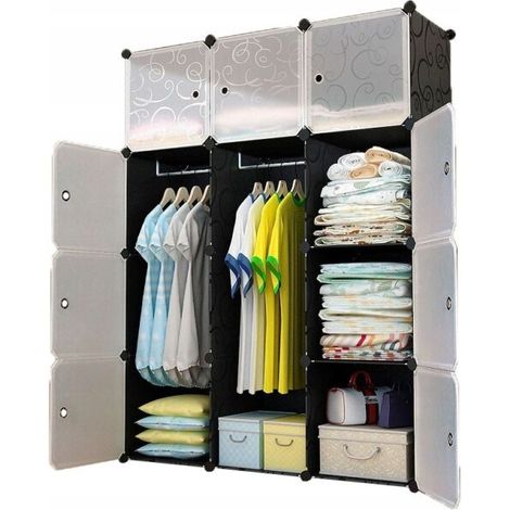 Kleiderschrank Weiß Modularer 146x110x36  cm (1/3)