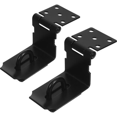 Lot de 2 loquets d'angle en acier inoxydable noir, verrou (1/5)
