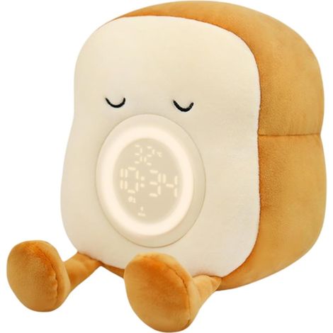 Lampe toast, réveil numérique, veilleuse mignonne en peluche, fonction minuterie rechargeable, décoration de bureau à intensité variable, décoration de bureau pour chambre à coucher, salon, bureau à (1/5)