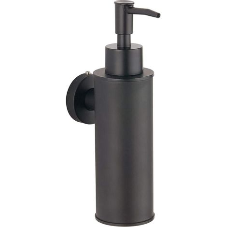 Distributore di sapone da parete in acciaio inox 304 per decorazione (rotondo, nero) (1/4)