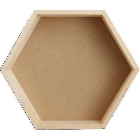 Étagère murale en bois massif présentoir étagère hexagonale en nid d'abeille-14824 cm- (1/5)