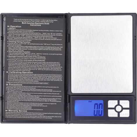 Grammwaage mit Digitalanzeige, Wiegebereich 2000 g, Genauigkeit 0,1 g, tragbares Gerät (1/5)