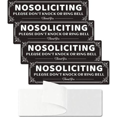 (4 Pack) 8.3 x 2.4 Inches No Solicitation Signs for House AA - A