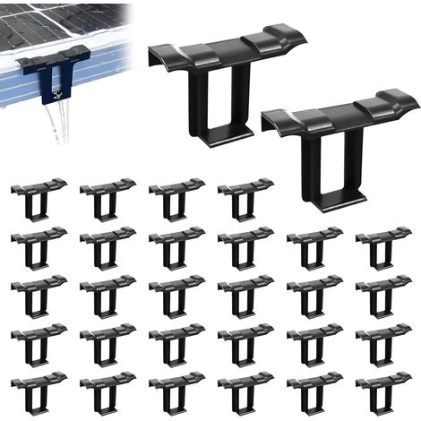 Clips de Drainage pour Panneaux Solaires - Guide d'Eau Autonettoyant en Polycarbonate Élimination Pluie/Poussière Installation Sans Outils-30 piezas. (PV-40mm Drain Clip) (1/5)